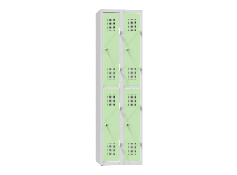 Kovová šatní skříň 4-box na soklu